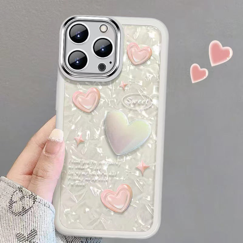 For iPhone 12 Pro Heart Decor TPU Phone Case Anti-Scratch Cell Phone Cover with Hand Strap For iPhone 12 Pro Heart Decor TPU Phone Case Anti-Scratch Cell Phone Cover with Hand Strap